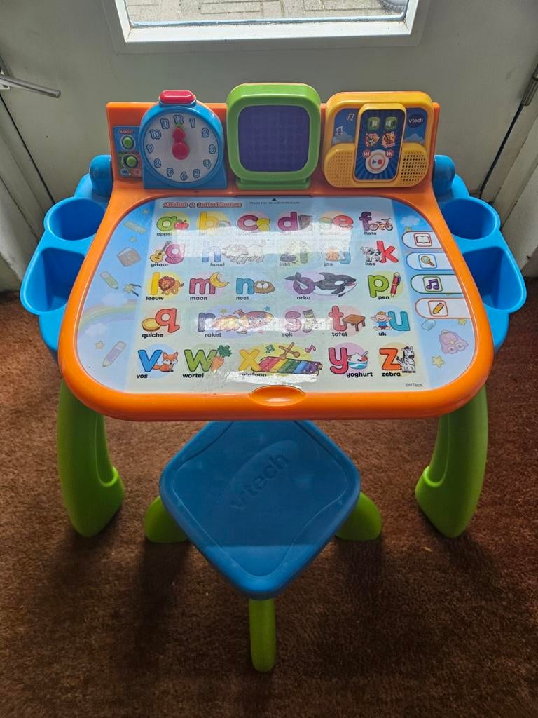 VTech Magisch Speel- en LeerBuro met Stoel en Extra Kaarten, Kinderen en Baby's, Speelgoed | Vtech, Ophalen of Verzenden, Gebruikt