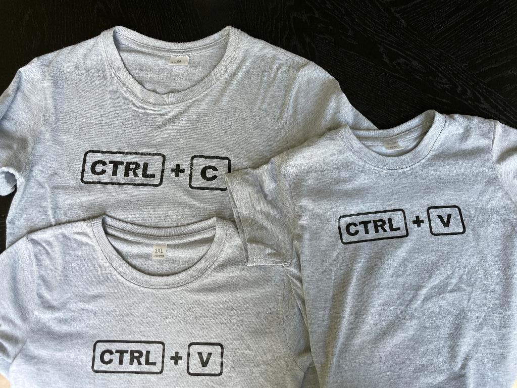 CTRL+C CTRL+V t-shirts 3 stuks voor vader/ moeder en 2 kids, Kleding | Dames, T-shirts, Ophalen of Verzenden, Zo goed als nieuw