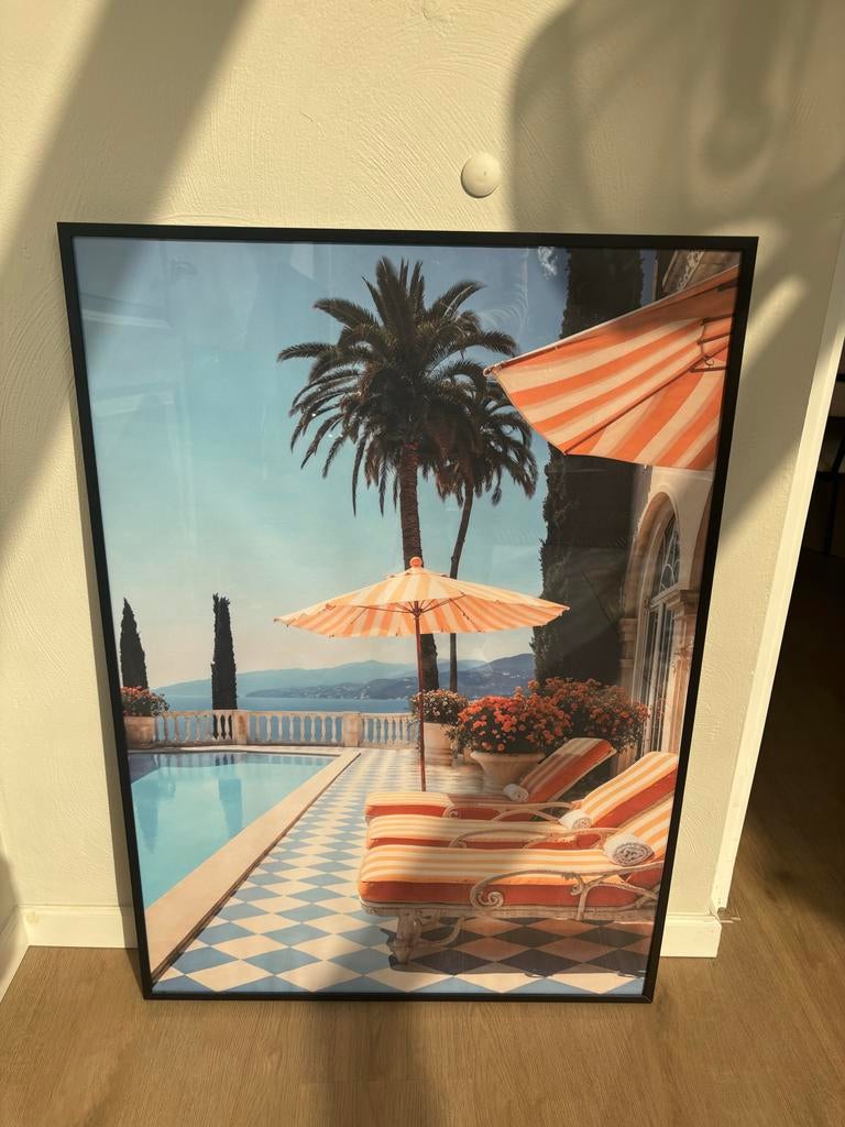 Nieuw! Amalfi Coast Setting Poster 70x100 met zwarte lijst, Huis en Inrichting, Woonaccessoires | Schilderijen, Tekeningen en Foto's
