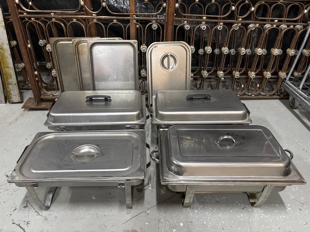 Diverse RVS chafing dishes, Ophalen, Gebruikt, Metaal
