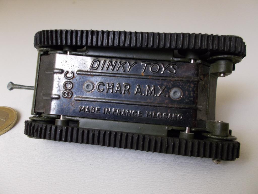 1958 Dinky Toys 80C CHAR A.M.X. TANK Igst + RUPSBANDEN (-E-), Ophalen of Verzenden, Zo goed als nieuw, Overige typen, Dinky Toys