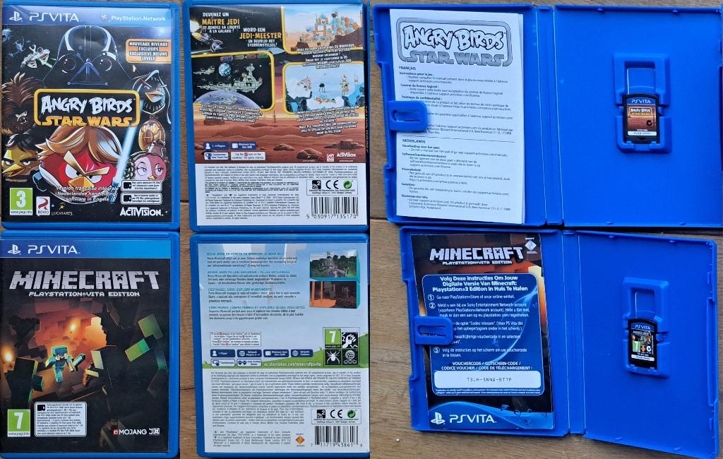 PS Vita games (Angry Birds €20 en Minecraft €15), 3 spelers of meer, Ophalen, Zo goed als nieuw, Vanaf 7 jaar