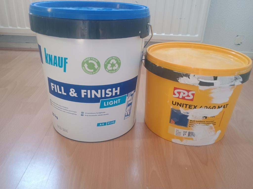 Knauf Fill & Finish + SPS Unitex 4040 Mat, Ophalen, Gebruikt, 5 tot 10 liter, Wit