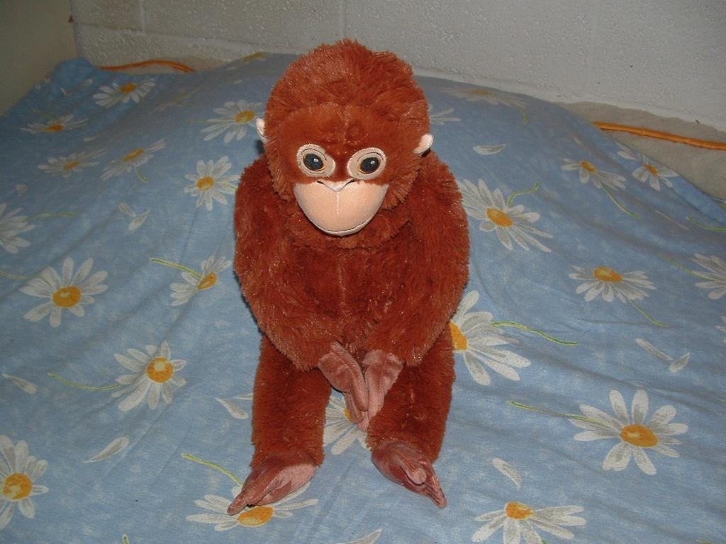 IKEA AAP DJUNGELSKOG ORANG OETAN GROOT PLUCHE ROODBRUIN, Ophalen of Verzenden, Zo goed als nieuw, Middelgroot (20 tot 80 cm), Wasbaar