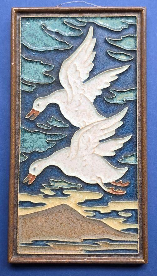 Porceleyne Fles cloisonne tegel ganzen rechts (V16-30), Antiek en Kunst, Ophalen of Verzenden