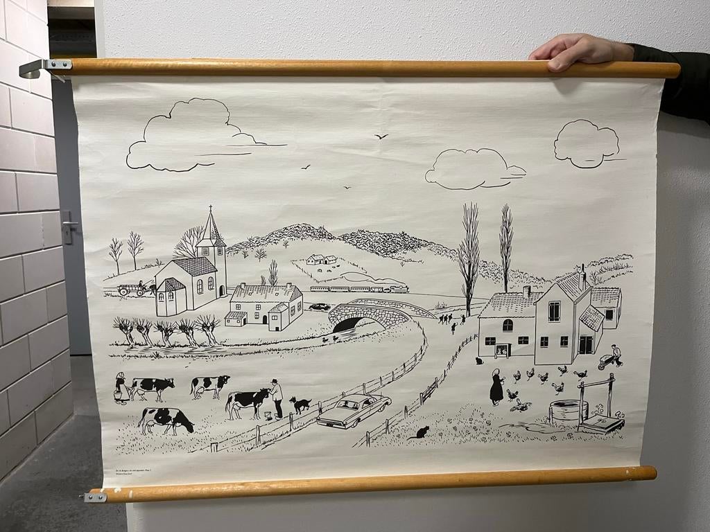 Schoolplaten zwart wit, Antiek en Kunst, Antiek | Schoolplaten, Ophalen