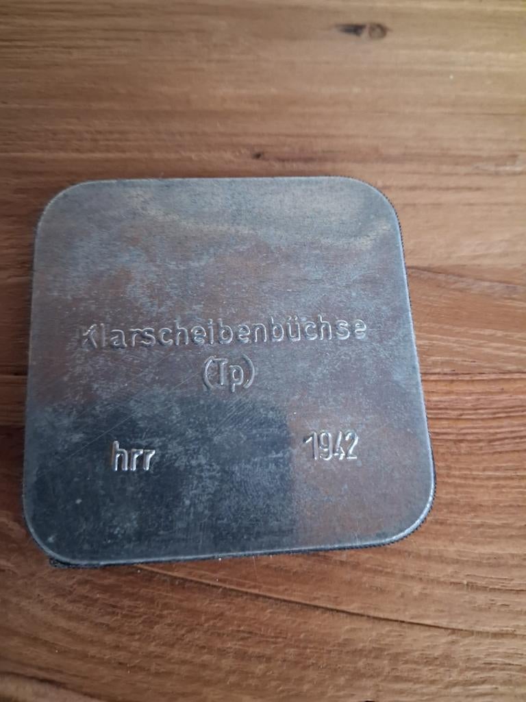 Duits gasmasker lenzen blikje 1942 - Tropen Packung (TP), Verzamelen, Verzenden, Duitsland