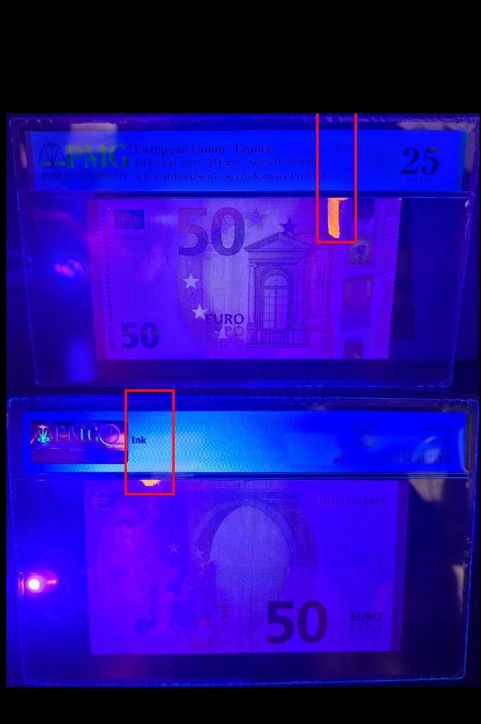 €50,- met printinkvlek - uniek verzamelstuk !!, Postzegels en Munten, Bankbiljetten | Europa | Eurobiljetten, Ophalen of Verzenden