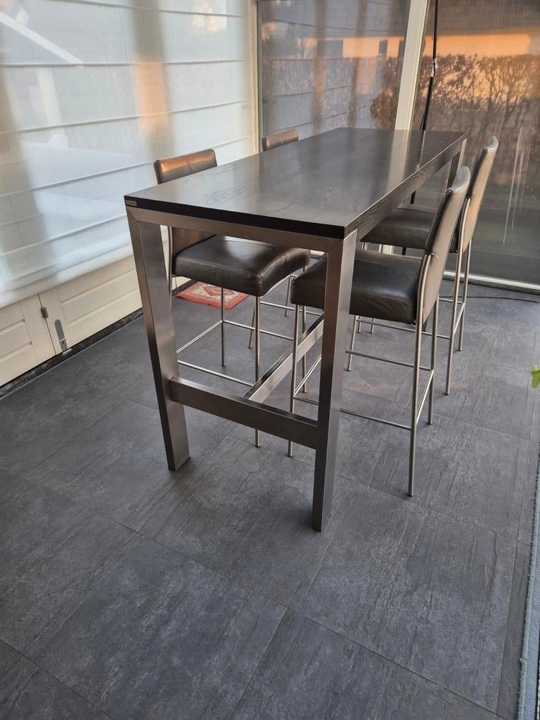 Bert Plantagie Bartafel met bijbehorende krukken, Huis en Inrichting, Tafels | Statafels, Ophalen, Gebruikt