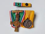 Medaille set trouwe dienst zilver Guinea Kruis +gesp +batons, Ophalen of Verzenden, Landmacht, Nederland, Lintje, Medaille of Wings