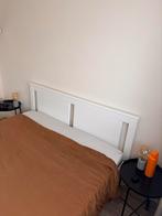 Wit tweepersoonsbed met hoofdbord - IKEA songesand, Ophalen, Gebruikt, Wit, Tweepersoons