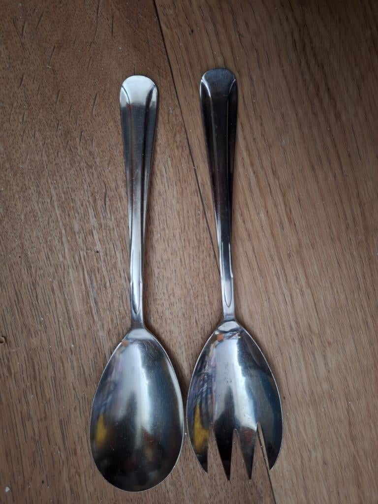 Saladebestek set - 2-delig/ slacouvert, Antiek en Kunst, Ophalen of Verzenden