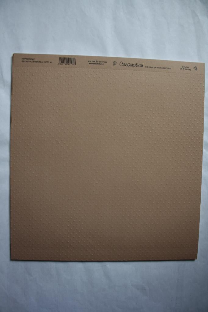 11 vel creamotion geembost karton dots zandkleur 4119, Ophalen of Verzenden, Nieuw, Papier of Karton, Overige merken