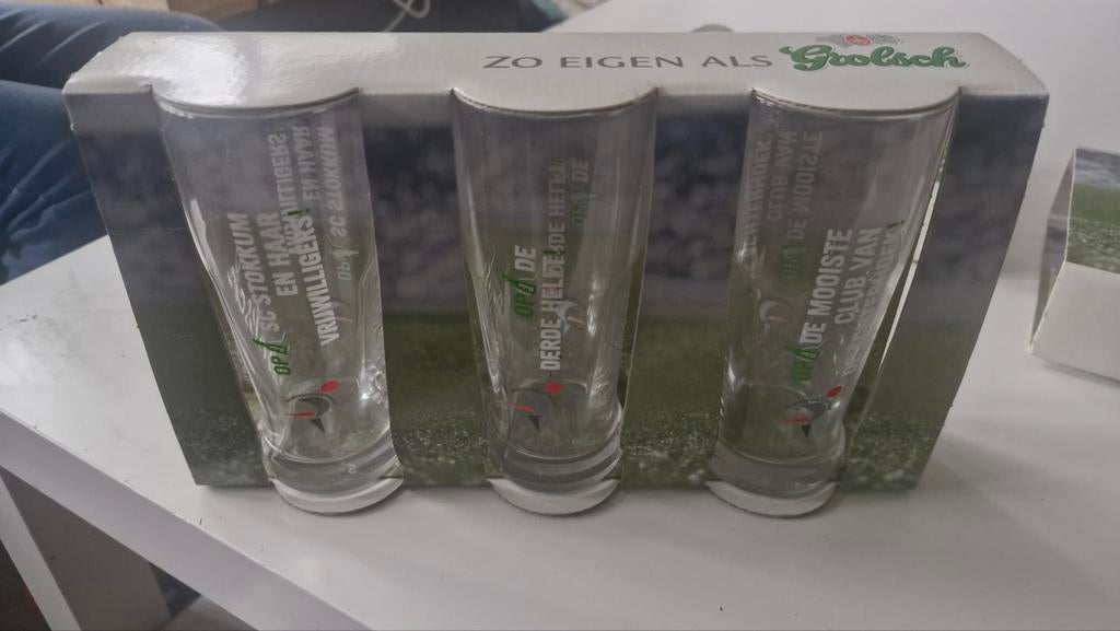 Set van 3 Grolsch glazen Sportcentrale Stokkum, Ophalen of Verzenden