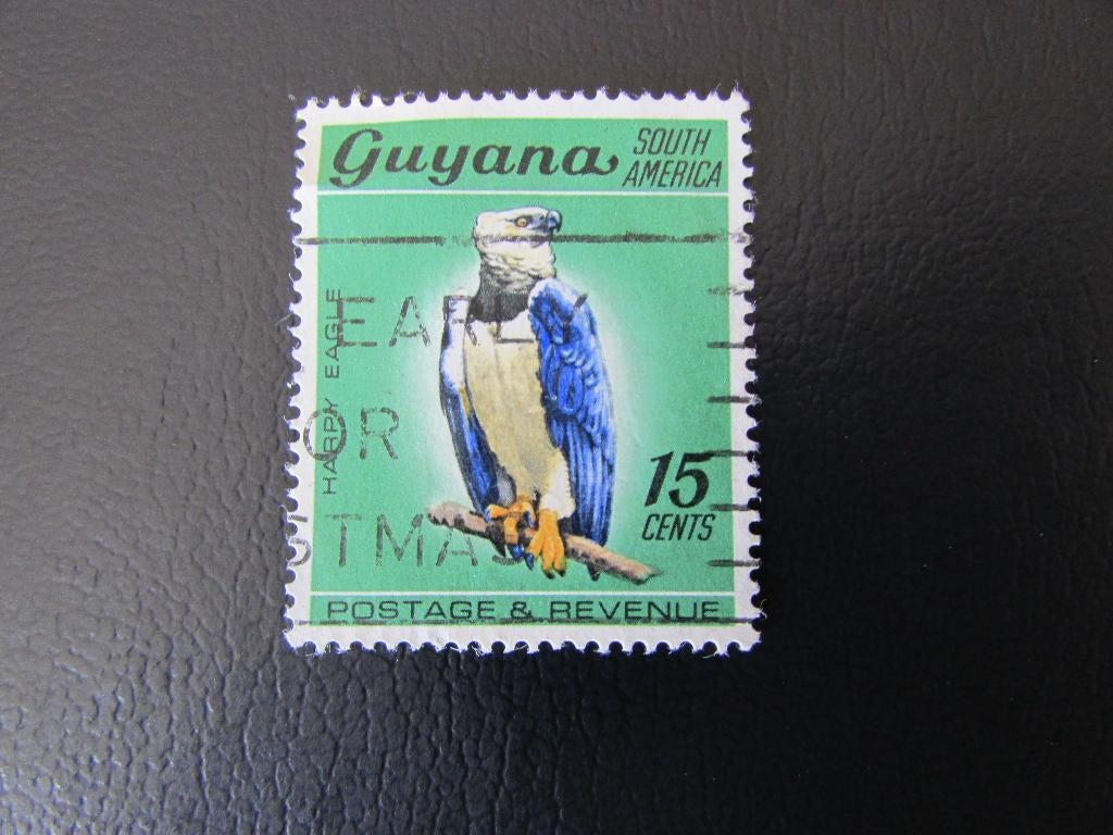 Postzegel Vogel: Harpij-Arend uit Guyana, Ophalen of Verzenden, Gestempeld, Dier of Natuur