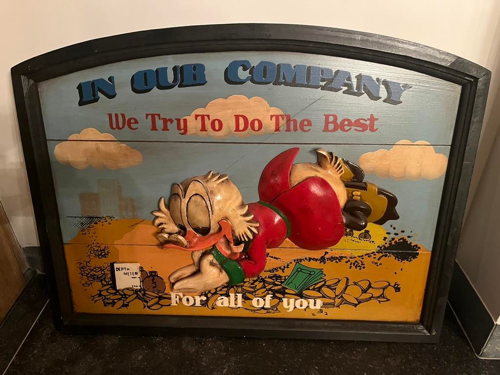 Wandbord, donald duck, antiek wandbord, Ophalen of Verzenden, Gebruikt, Reclamebord