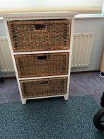 Ladekast met rieten manden, Huis en Inrichting, Kasten | Ladekasten, Ophalen, 50 tot 100 cm, Zo goed als nieuw, 3 of 4 laden