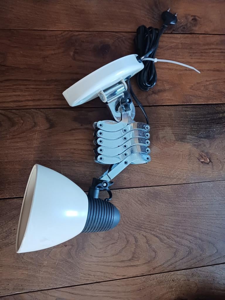 Vintage Schaarwandlamp - creme, Huis en Inrichting, Ophalen of Verzenden, Gebruikt, Vintage, Retro, Industrieel