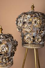 metalen gouden vloerlamp KROON BLADEREN - staande lamp, Ophalen, Info@ptmd.nl, Nieuw, Metaal