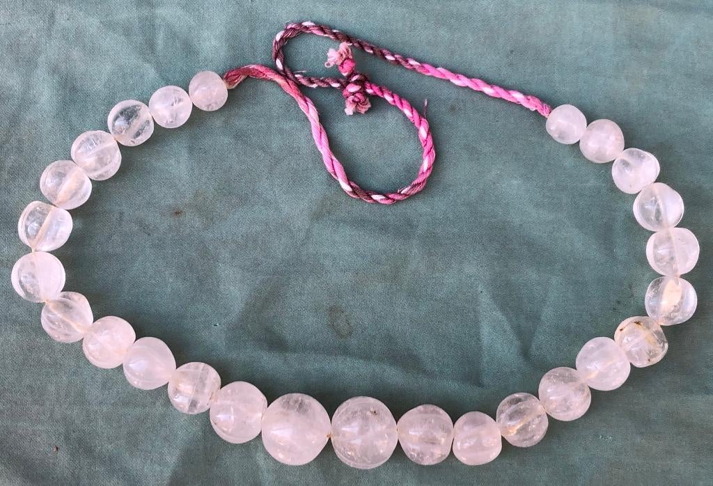 ketting meloen geslepen kralen van bergkristal Himalaya, Sieraden, Tassen en Uiterlijk, Antieke sieraden, Ophalen of Verzenden