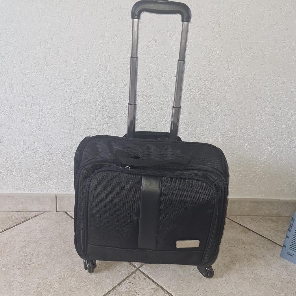 Zwarte piloten trolley, 40 tot 60 cm, Wieltjes, 20 tot 30 cm, Zwart