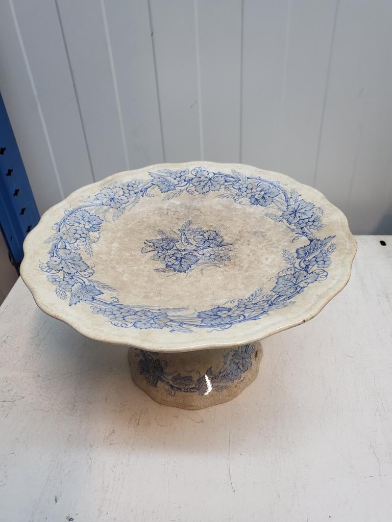 Antieke aardewerken fruitschaal met blauw decor, Antiek en Kunst, Ophalen of Verzenden