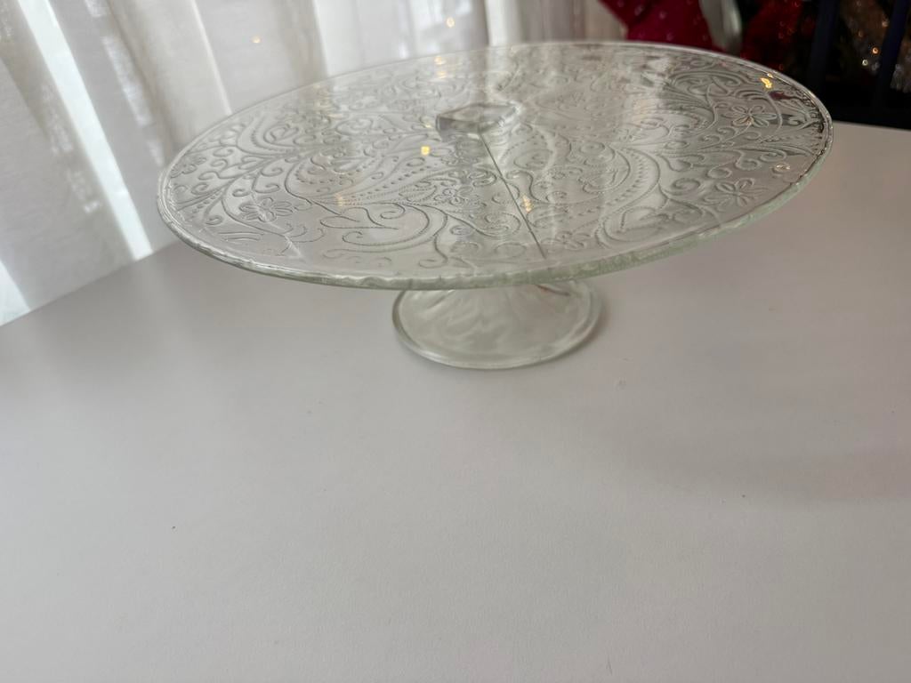 Glazen taartplateau Ząbkowice, Antiek en Kunst, Antiek | Glas en Kristal, Ophalen