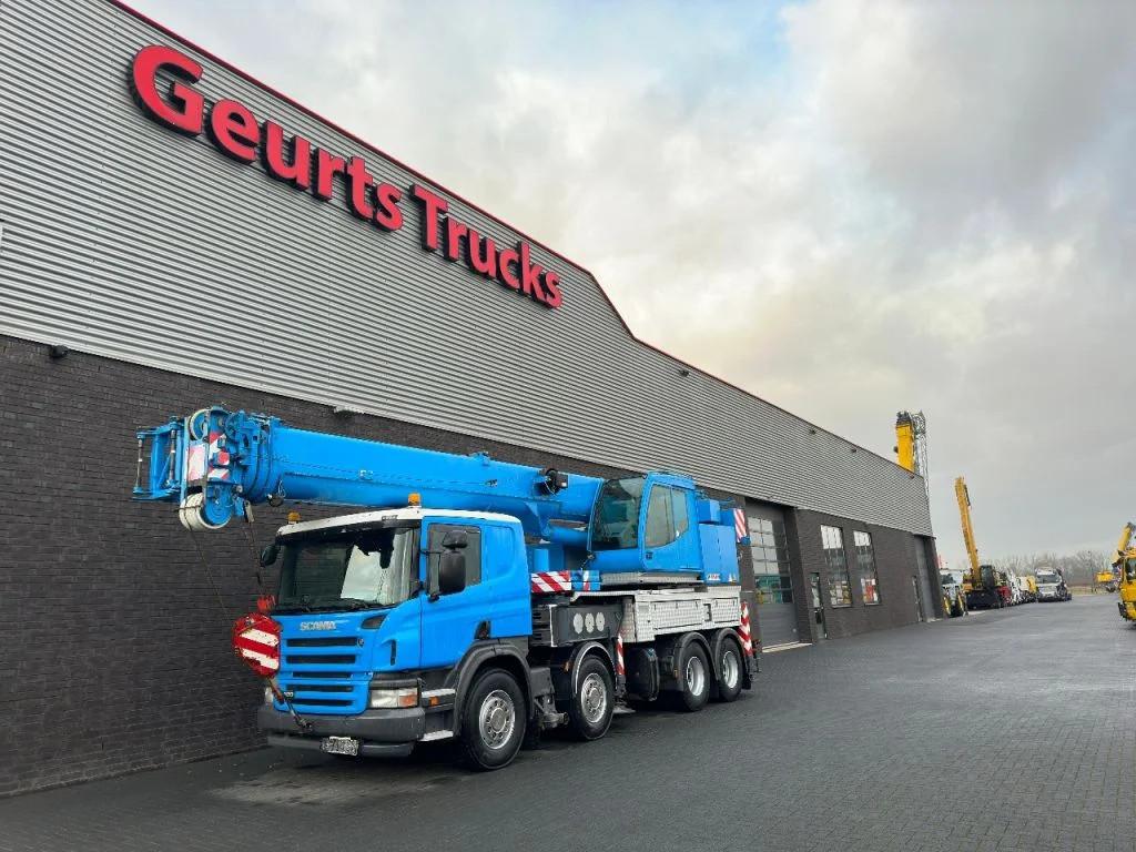 Scania P420 8X4 + FAUN HK 40 + JIB KRAAN/KRAN/CRANE/GRUA, Auto's, Euro 5, Achterwielaandrijving, Scania, Blauw