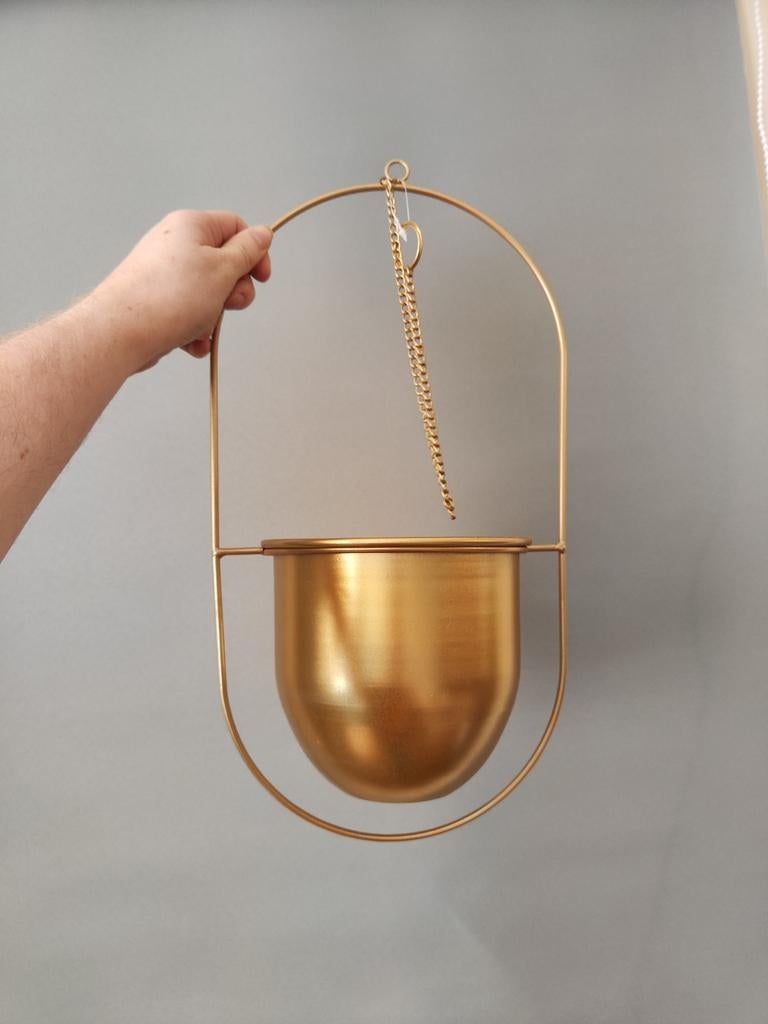 Gouden Bloempot in Hanger, Ophalen, Minder dan 30 cm, Rond, Nieuw