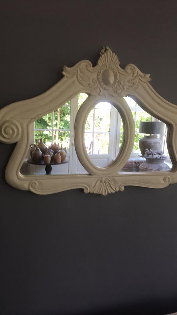 Spiegel, Antiek en Kunst, Ophalen, Ovaal, Minder dan 50 cm