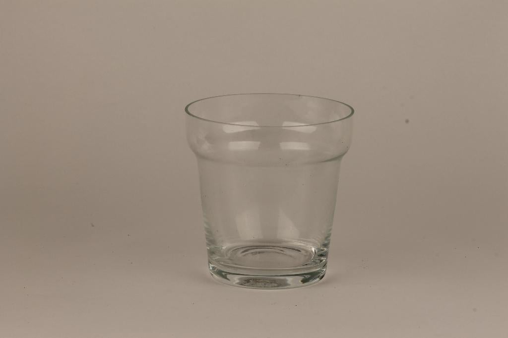 Glazen vaas in de vorm van een bloempot NIEUW, Overige kleuren, Nieuw, Ophalen of Verzenden, Glas