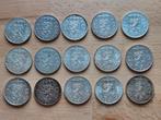 Totaal 15 zilveren Juliana rijksdaalders, partij 1., Postzegels en Munten, Munten | Nederland, Koningin Juliana, Setje, Zilver
