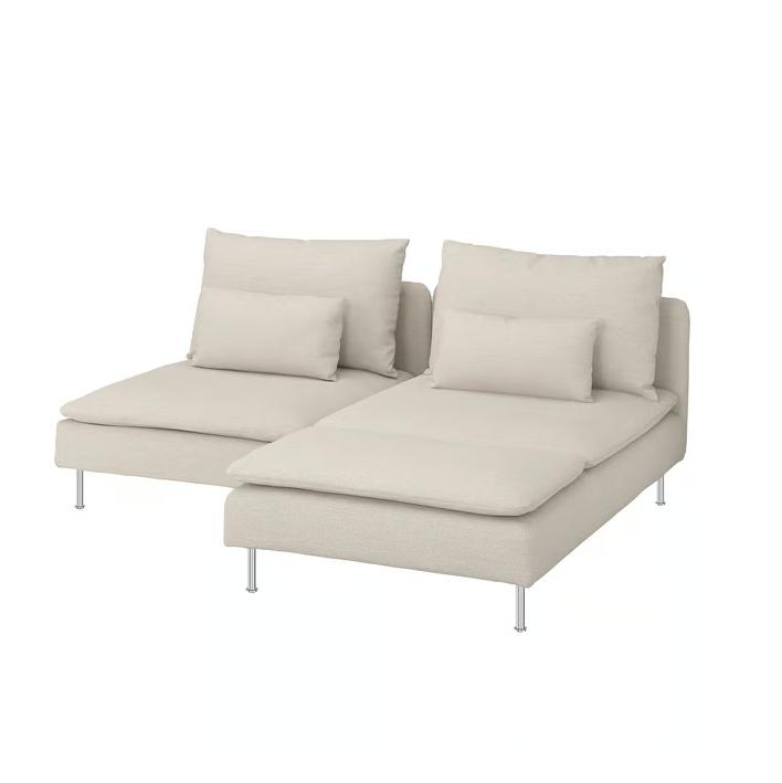 IKEA SÖDERHAMN bank met chaise longue (beige), Huis en Inrichting, Banken | Sofa's en Chaises Longues, Ophalen, Gebruikt, 150 tot 200 cm