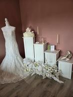 Bruiloft verhuur, Kleding | Dames, Trouwkleding en Trouwaccessoires, Ophalen, Zo goed als nieuw, Wit, Accessoires