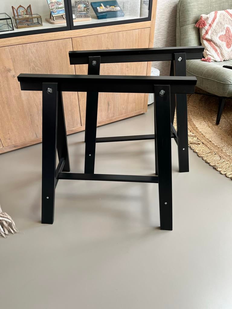 IKEA Statief / Schragen (2 stuks) - Zwart, Ophalen, Gebruikt, 50 tot 100 cm, Rechthoekig