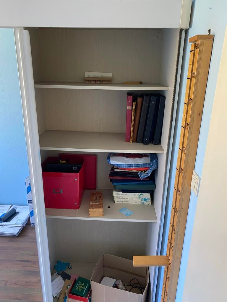 Witte kledingkast met schuifdeuren, Huis en Inrichting, Kasten | Kledingkasten, Ophalen, Met plank(en), Gebruikt, 200 cm of meer