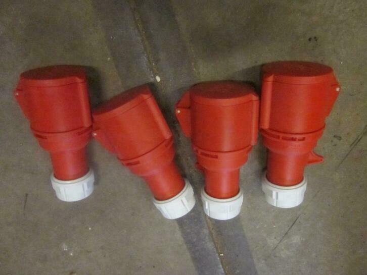 4 nieuwe cee contrastekkers 380 volt 32 a 5-polig, Ophalen of Verzenden, Nieuw