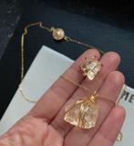 Citrien gele setje verguld 18k, Geel, Nieuw, Ophalen of Verzenden, Steen of Mineraal