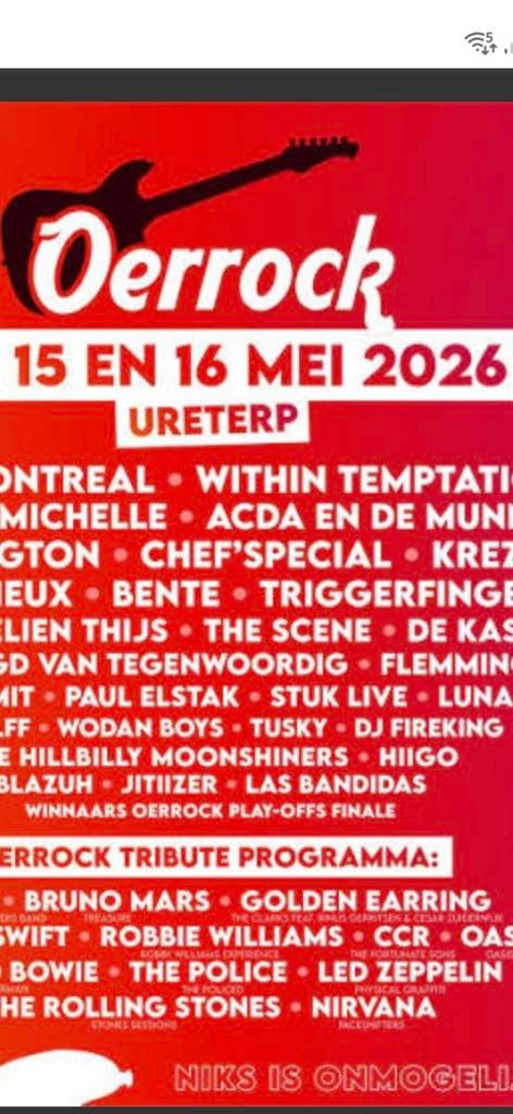 Oerrock passe partout kaart, Eén persoon