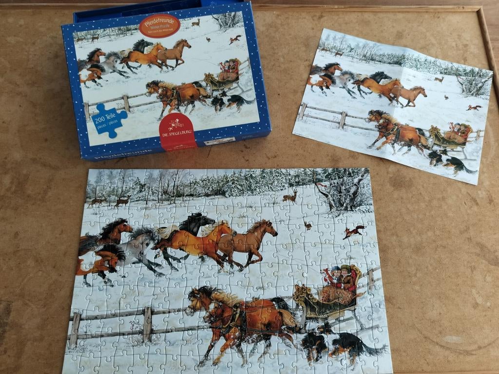 Kinderpuzzel Paarden in Winterlandschap 200 stukjes, Ophalen of Verzenden