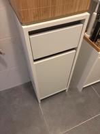 Witte smalle badkamerkast met lade en deur, Minder dan 50 cm, Gebruikt, Overige typen, Ophalen of Verzenden