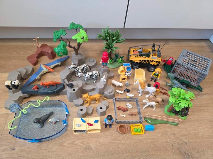 Playmobil grote dieren set (amfibievoertuig, dino's, zebra's, Kinderen en Baby's, Speelgoed | Thomas de Trein, Gebruikt, Ophalen of Verzenden