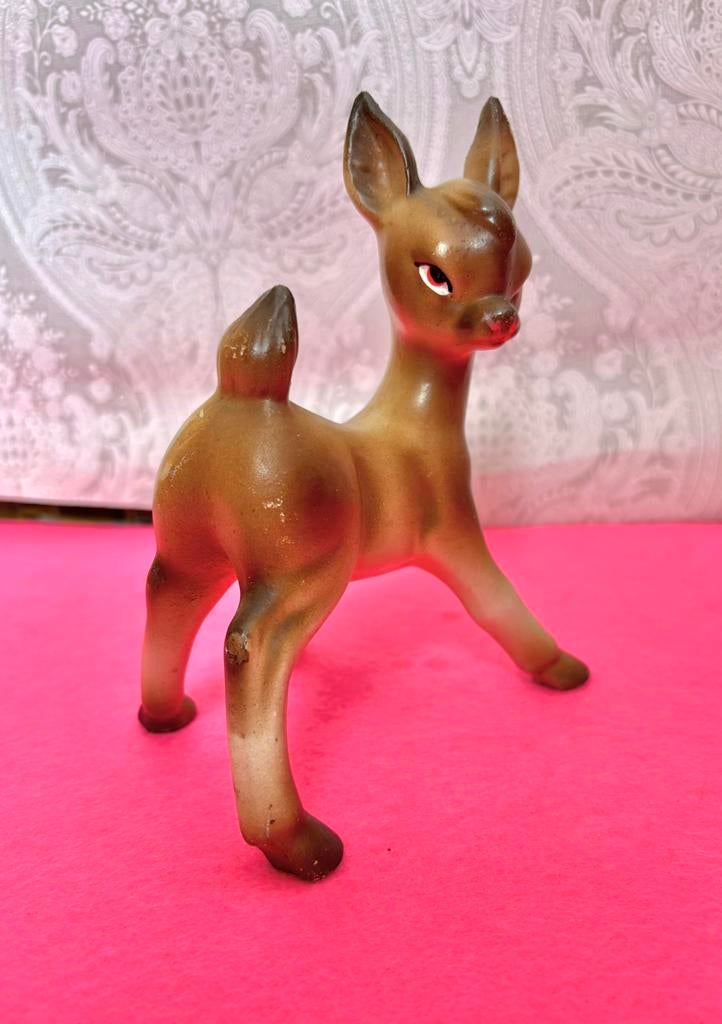 Vintage hertje beeldje hert bruin, Antiek en Kunst, Ophalen of Verzenden