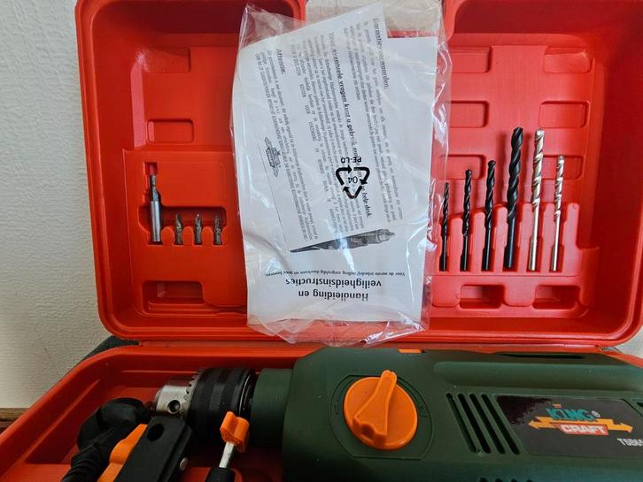 King Craft Boormachine - Compleet in Koffer, Doe-het-zelf en Verbouw, Gereedschap | Boormachines, Gebruikt, Boormachine, 400 tot 600 watt