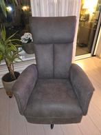 Comfortabele draai- en relaxstoel van geschuurd leer, Ophalen of Verzenden, Zo goed als nieuw, 50 tot 75 cm, Leer