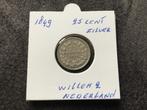 Munt 1849 25 cent willen 2 Nederland zilver, Ophalen of Verzenden, Koning Willem II, 25 cent, Zilver