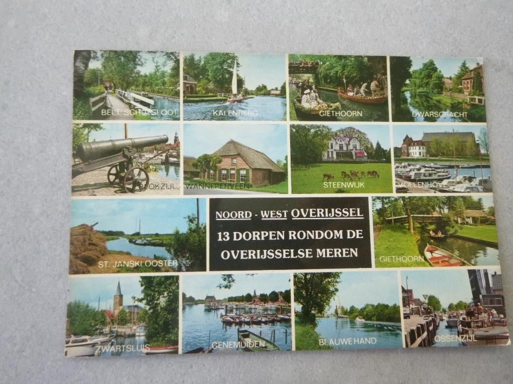Nw. Ov. 13 dorpen rondom de ov. meren Dwarsgracht/Belt Schut, Verzenden, 1980 tot heden, Gelopen, Overijssel