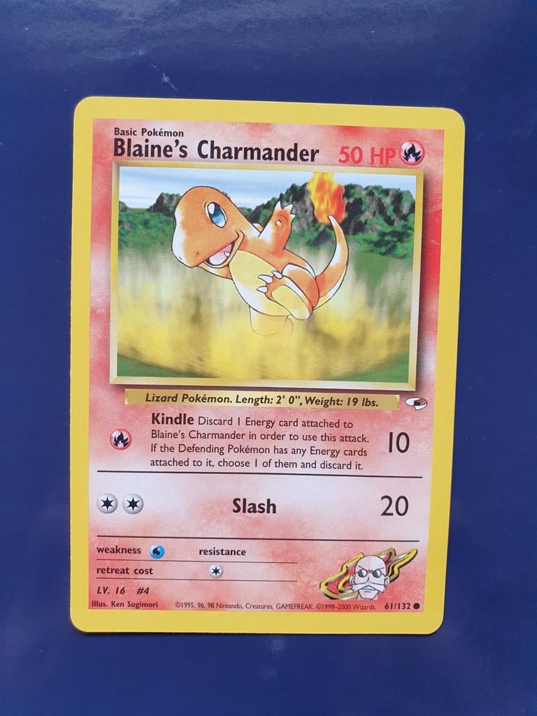 Blaine's Charmander 61/132 pokemon kaart, Hobby en Vrije tijd, Verzamelkaartspellen | Pokémon, Ophalen of Verzenden, Zo goed als nieuw