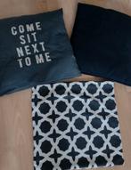 3 kussens IKEA H&M HOME blauw 50x50, Ophalen of Verzenden, Zo goed als nieuw, Blauw, Vierkant