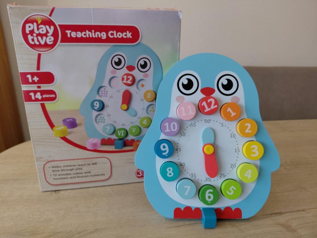 Playtive houten leerklok, Kinderen en Baby's, Speelgoed | Educatief en Creatief, Ophalen of Verzenden, Zo goed als nieuw, Ontdekken
